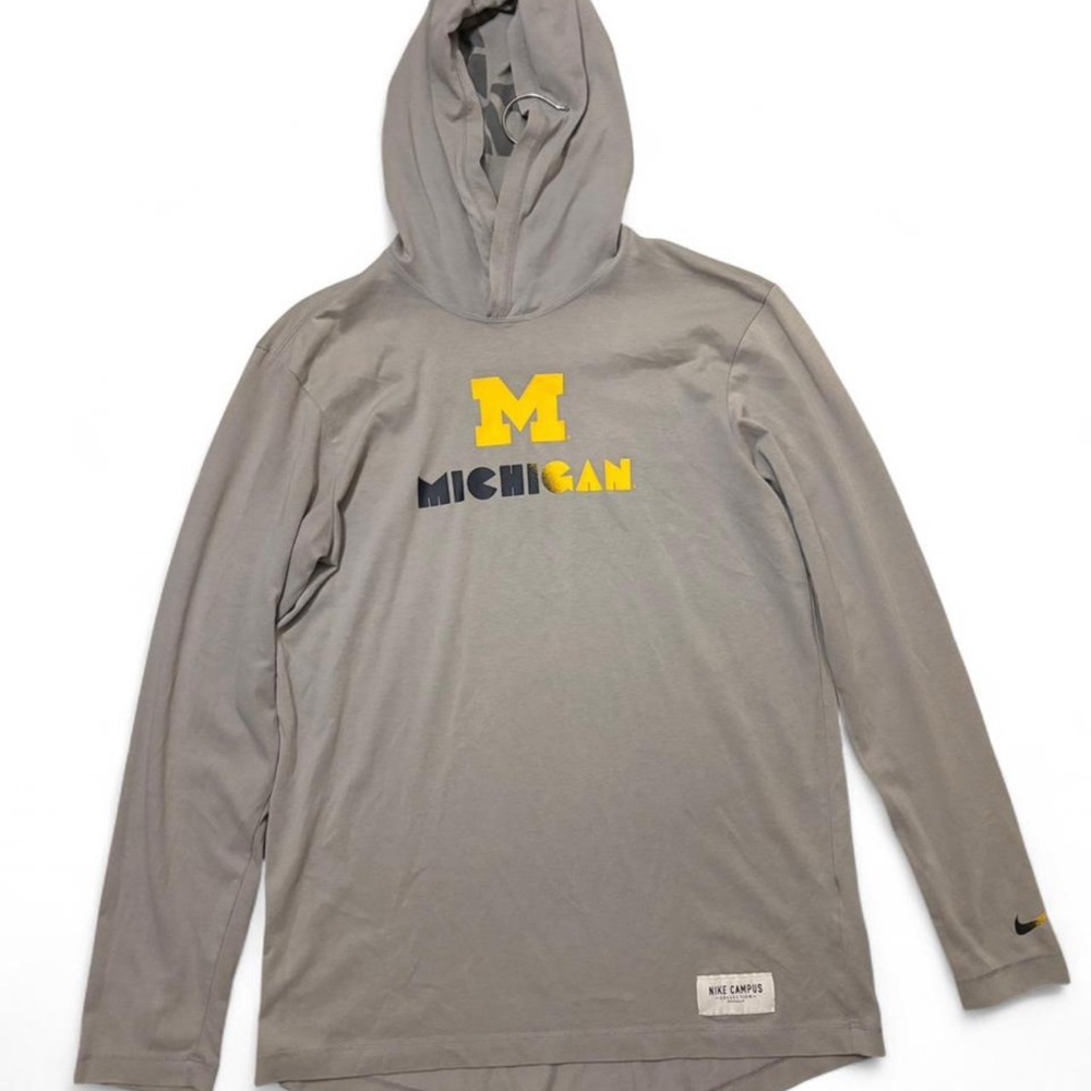Nike Men's Gray Michigan Hooded Shirt